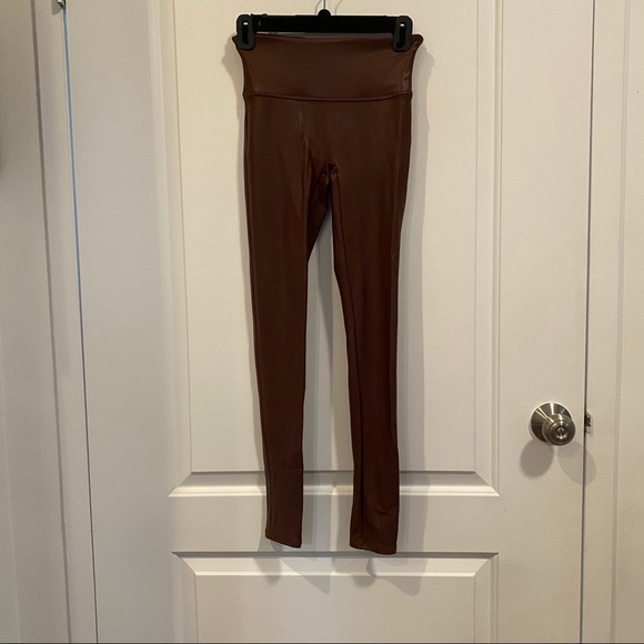 Spanx Faux Leather Leggings in Color Mahogany - Picture 5 of 6